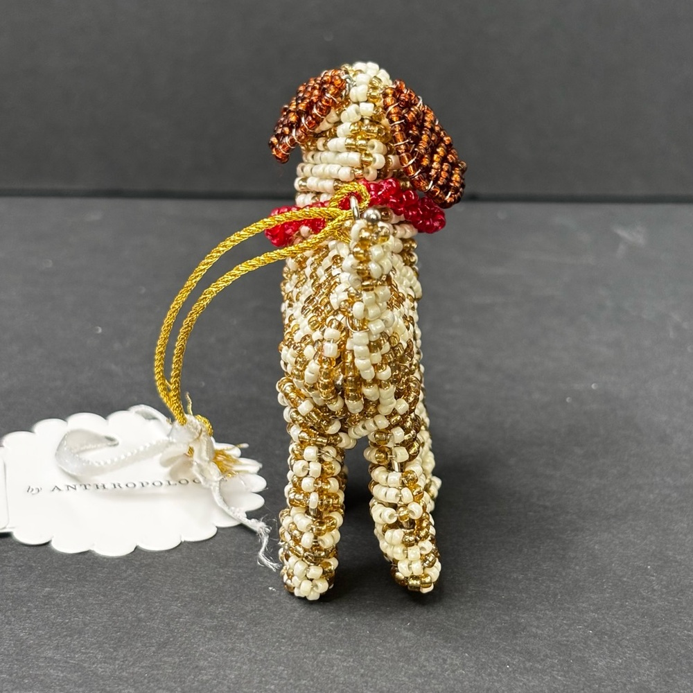 NWT ANTHROPOLOGIE Beaded Dog Ornament DOODLE - Picture 5 of 10